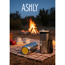 Термокружка Ashly To Go, серебристая/чёрная/жёлтая