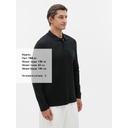 Рубашка поло мужская с длинным рукавом Perfect LSL Men черная, размер 3XL