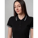 Рубашка поло женская Virma Stripes Lady, черная, размер S