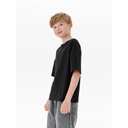 Футболка детская оверсайз Teezer, черная, 6 лет