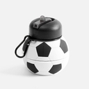Складная бутылка для воды Football Flex, белая с черным