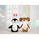 Мягкая игрушка Beastie Toys, пингвиненок с белым шарфом