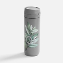 Термостакан X1 с цветной кнопкой, серый с желтым