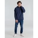 Толстовка с капюшоном унисекс Hoodie, синий меланж, размер S