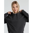 Толстовка с капюшоном унисекс Hoodie, серый меланж (антрацит), размер S