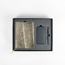 Набор подарочный GOLDEN: бизнес-блокнот, ручка и power bank в коробке с ложементом
