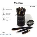 Ручка пластиковая шариковая «Monaco» черный/золотистый
