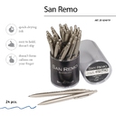 РУЧКА "SAN REMO" ШАРИКОВАЯ, АВТОМАТИЧЕСКАЯ, МЕТАЛЛИЧЕСКИЙ КОРПУС ШАМПАНЬ 1.00 ММ, СИНЯЯ