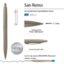 РУЧКА "SAN REMO" ШАРИКОВАЯ, АВТОМАТИЧЕСКАЯ, МЕТАЛЛИЧЕСКИЙ КОРПУС ШАМПАНЬ 1.00 ММ, СИНЯЯ