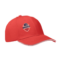 6 panel baseball cap красно-белый