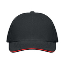 6 panel baseball cap черный/красный