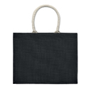 Jute bag with cotton handle черный