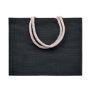 Jute bag with cotton handle черный