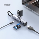 USB-хаб 7 в 1 USB-C - USB-A3.0 + 2хUSB-C + USB-C PD100Вт + HDMI + SD + microSD