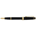 Ручка перьевая «Bailey Ligh Polished Black Resin and Gold Tone», перо F