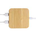 USB-хаб с беспроводной зарядкой из бамбука «Plato», 5 Вт