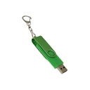 USB 2.0- флешка на 16 Гб с поворотным механизмом и дополнительным разъемом Type-C