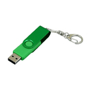 USB 3.0- флешка промо на 128 Гб с поворотным механизмом и однотонным металлическим клипом