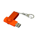 USB 3.0- флешка промо на 128 Гб с поворотным механизмом и однотонным металлическим клипом