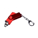 USB 2.0/micro USB/Type-С- флешка на 16 Гб 3-в-1 с поворотным механизмом