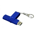 USB 2.0- флешка на 16 Гб с поворотным механизмом и дополнительным разъемом Micro USB