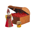 Подарочный набор: кукла фарфоровая, мёд с гецким орехом