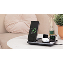 Беспроводная (15W) зарядная станция "Smart Lift" с сенсорным подъёмным механизмом, часами и ночной подсветкой
