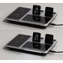 Беспроводная (15W) зарядная станция "Smart Lift" с сенсорным подъёмным механизмом, часами и ночной подсветкой
