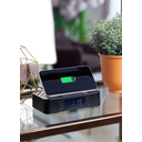 Настольные часы "Smart Box" с bluetooth колонкой (2х3Вт), беспроводным (15W) зарядным устройством и складной подставкой под смартфон