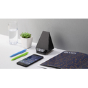 Настольная Bluetooth колонка (3Вт) "Smart Pyramid" с часами и беспроводным (15W) зарядным устройством, с подсветкой логотипа