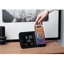 Настольные часы "Smart Screen" с беспроводным (15W) зарядным устройством, гигрометром, термометром, календарём, с подсветкой логотипа