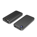 Зарядное устройство "Форт" 10000 mAh с подсветкой логотипа, встроенными кабелями и цифровым индикатором заряда