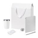 Подарочный набор Велком Пак Премиум (Welcome Pack Premium), серебряный (термокружка, колонка, ежедневник, ручка, ЗУ, коробка-пакет)