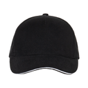Бейсболка с кантом STAN 5 клиньев хлопок 280, 11K, Чёрный,  (20)  (56-58/ONE SIZE)