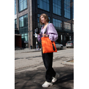 Шоппер Superbag Bubble, стёганый, без застёжки (оранжевый с черным)