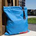 Шоппер Superbag Bubble, стёганый, с магнитной кнопкой (голубой с черным)