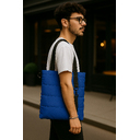 Шоппер Superbag Bubble New, стёганый, со скрытой магнитной кнопкой (синий с чёрным)
