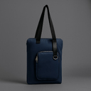 Шоппер Superbag Pocket, с внутренним креплением (карабин) и чехлом для мелочей (темно-синий с черным)