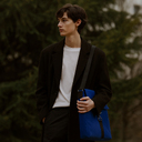 Шоппер Superbag Companion, с тремя отделениями, боковым креплением (карабин) и карманом (синий с черным)