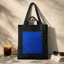 Шоппер Superbag Big Pocket, с карманом на молнии (черный с синим)
