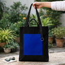 Шоппер Superbag Big Pocket, с карманом на молнии (черный с синим)