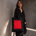 Шоппер Superbag Big Pocket, с карманом на молнии (черный с красным)