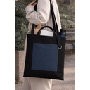 Шоппер Superbag Big Pocket, с карманом на молнии (черный с темно-серым)