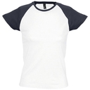 Футболка женская Milky 150 белая с темно-синим, размер S
