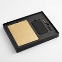 Набор подарочный GOLDEN: бизнес-блокнот, ручка и power bank в коробке с ложементом