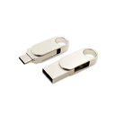 USB 2.0- флешка «Uranium» на 32 Гб с поворотным механизмом и дополнительным разъемом Type-C
