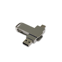 USB 2.0- флешка на 16 Гб с поворотным механизмом и дополнительным разъемом Type-C