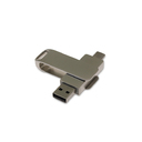 USB 2.0- флешка на 16 Гб с поворотным механизмом и дополнительным разъемом Type-C