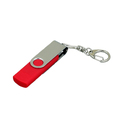 USB 2.0- флешка на 16 Гб с поворотным механизмом и дополнительным разъемом Micro USB
