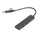 USB-хаб «Command» с коннектором 2-в-1 USB-C и USB-A, 2.0/3.0